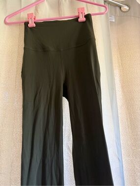 High-Waist Lululemon Olive Green Yoga Pants